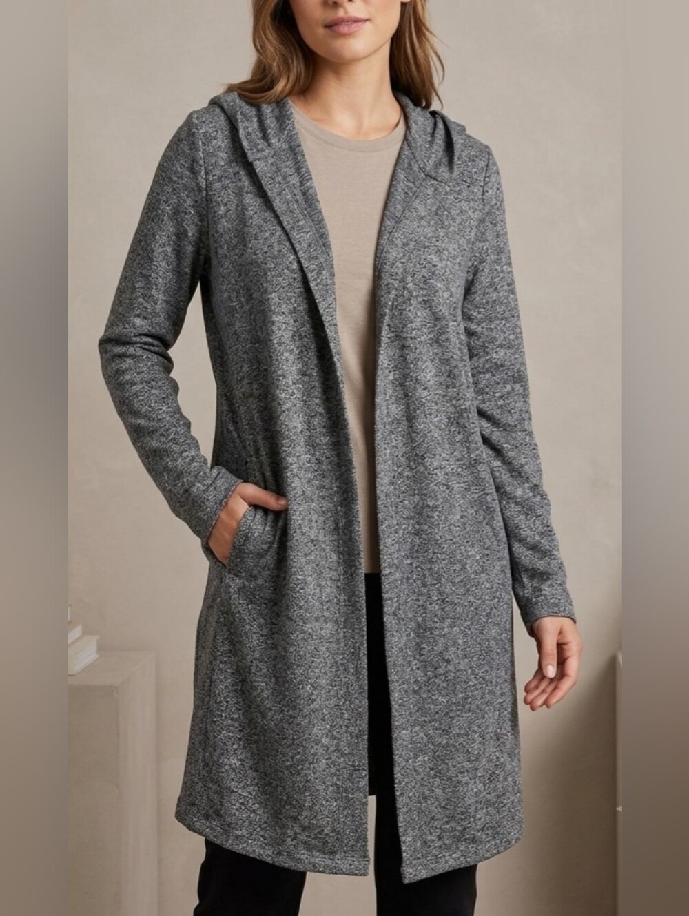 5 For $25✨Womens Medium Dark Grey Open Front Longsleeved Cardigan Sweater Hoodie